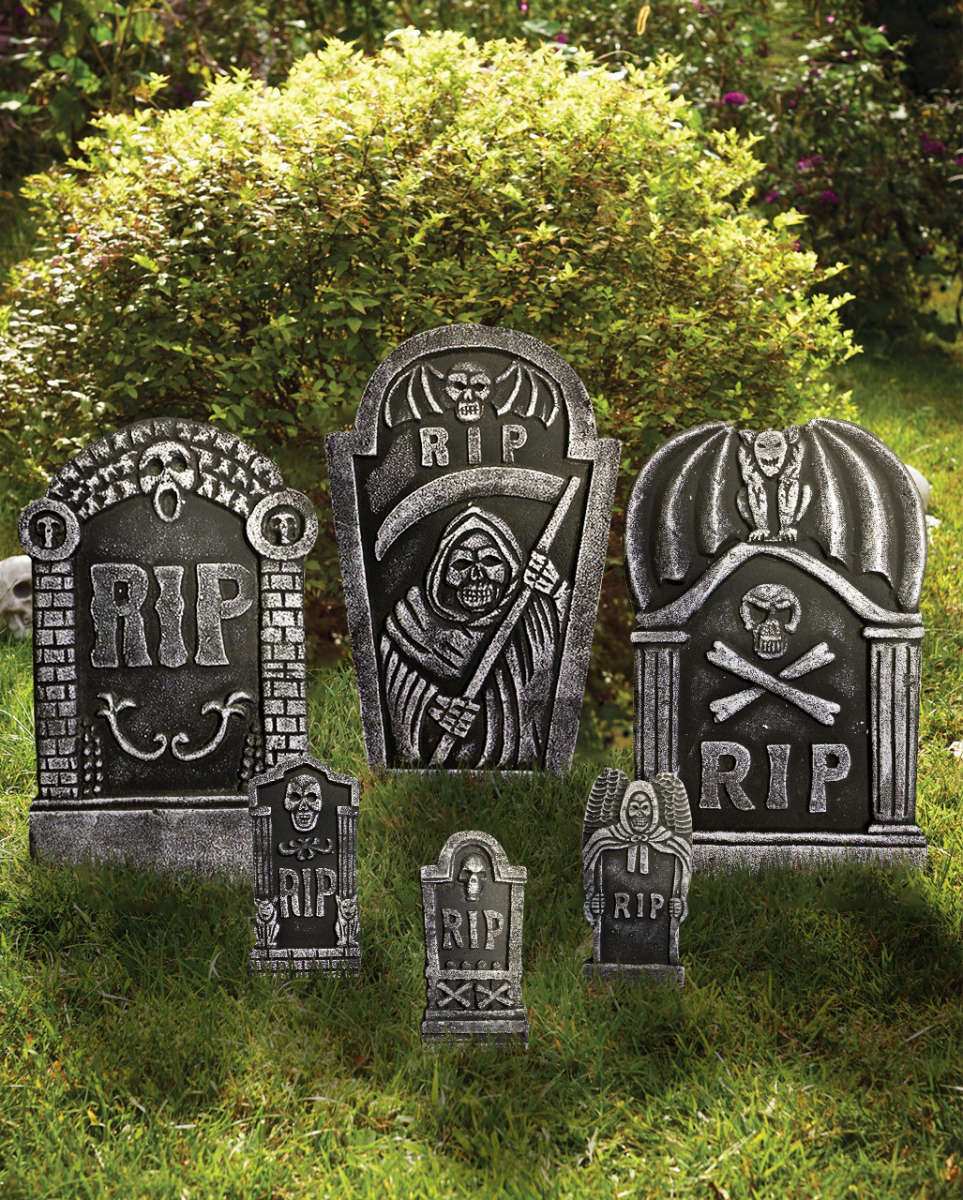 6-tlg. Halloween Grabstein Set 48cm