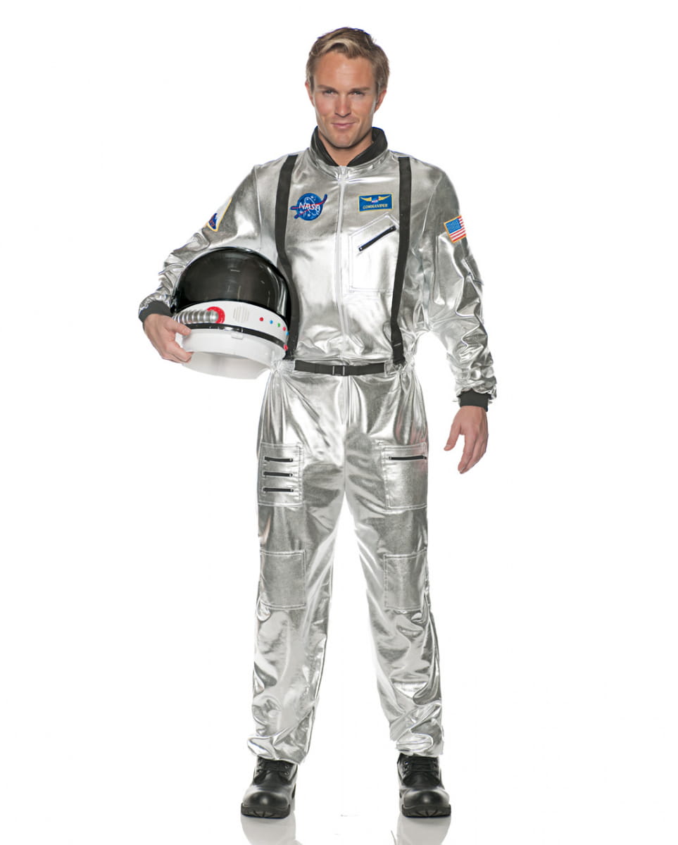 Astronauten Herrenkostüm silber Standard 50-52