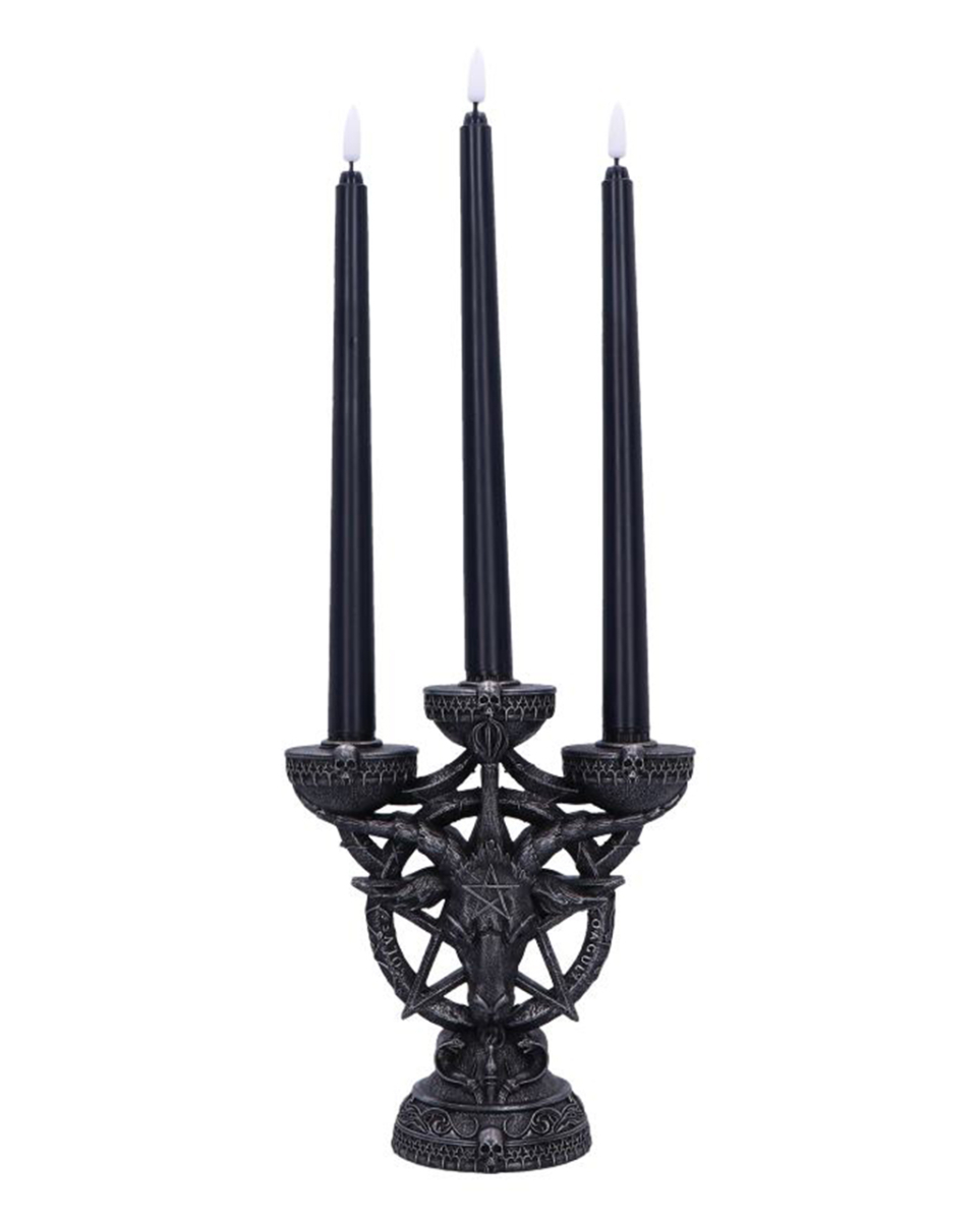 Baphomet's Leuchtender Kerzenständer mit LED Kerzen 46cm