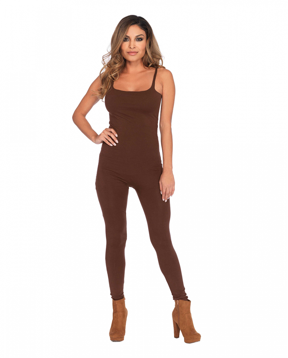 Basic Catsuit Braun mit dünnen Trägern S/M