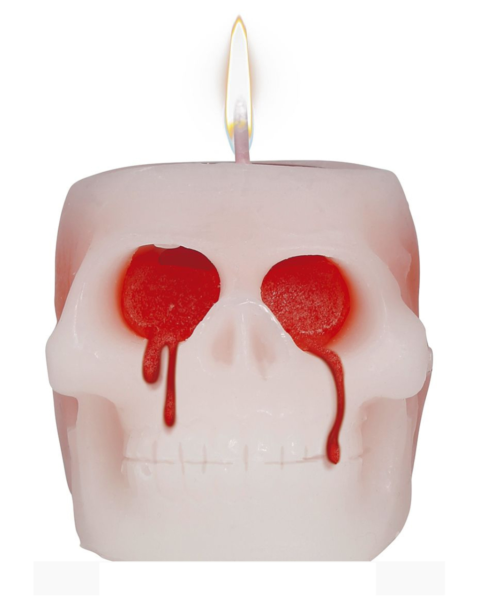 Blutende Totenschädel Kerze 6 cm