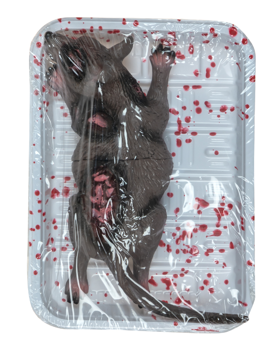 Blutige Ratte Metzgerteller Deko
