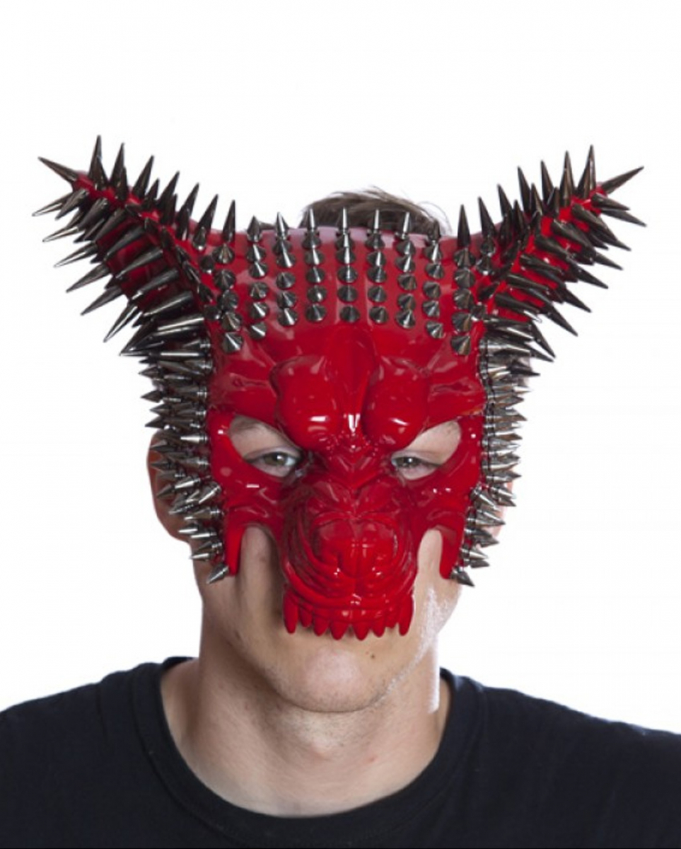Burning Man Spike Wolf Maske Rot
