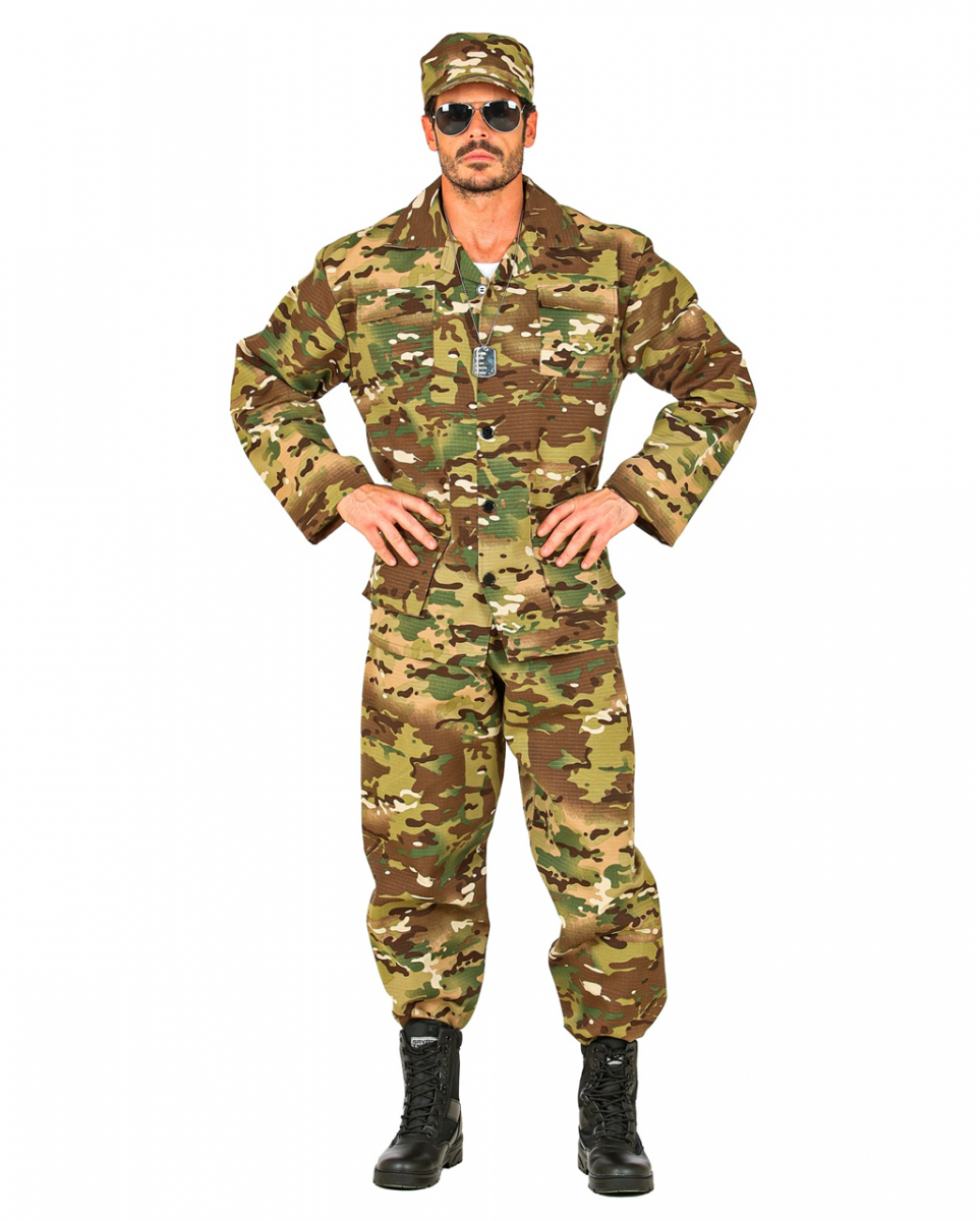 Camouflage Soldaten Kostüm 3-tlg M-50