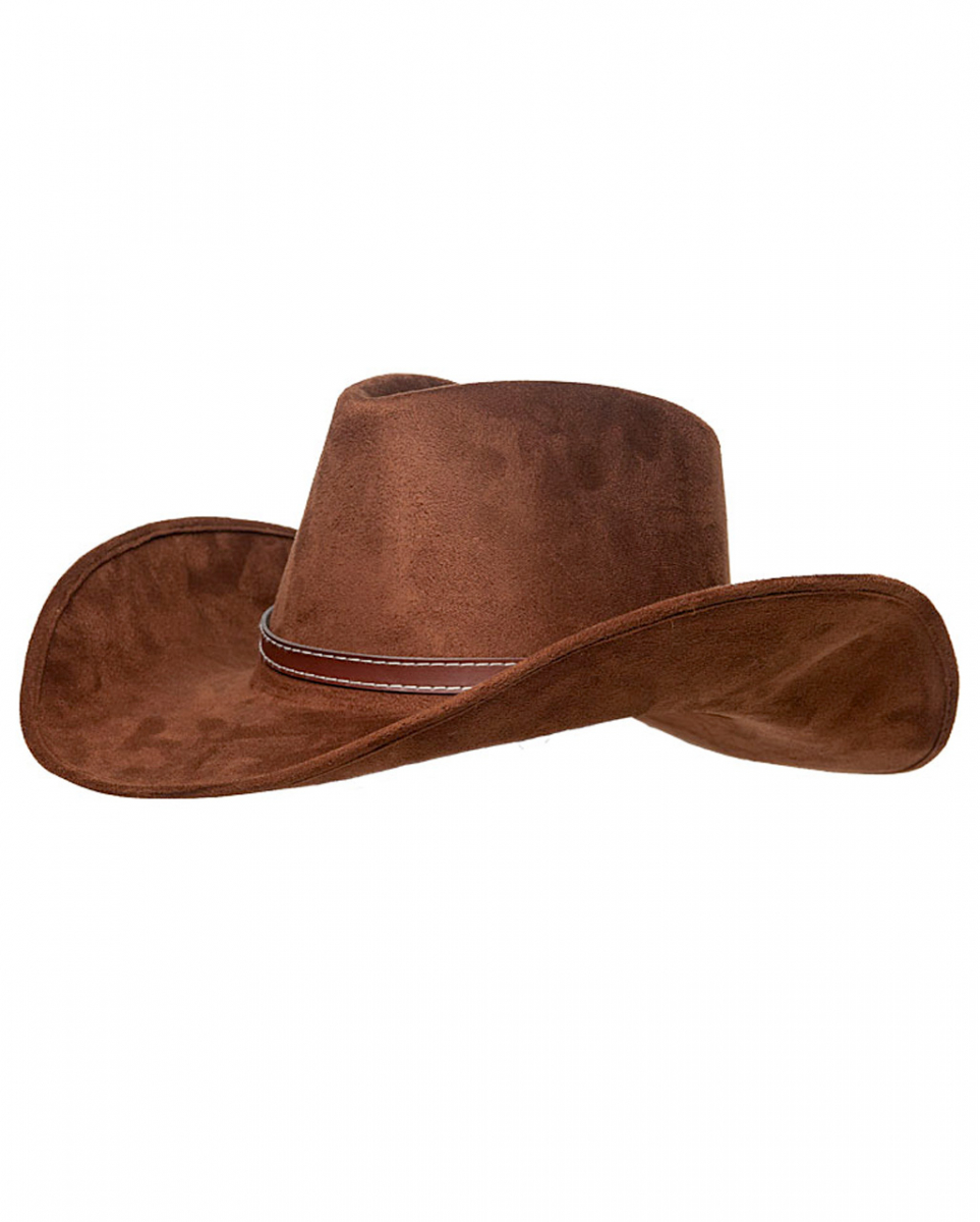 Cowboyhut braun im Wildleder Look