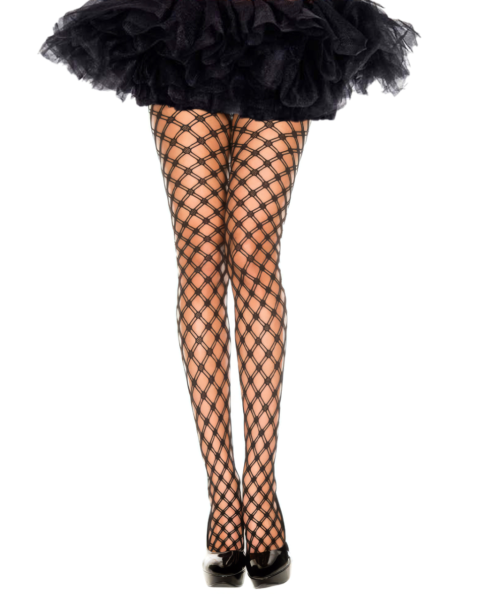 Schwarze Diamantnetz Strumpfhose