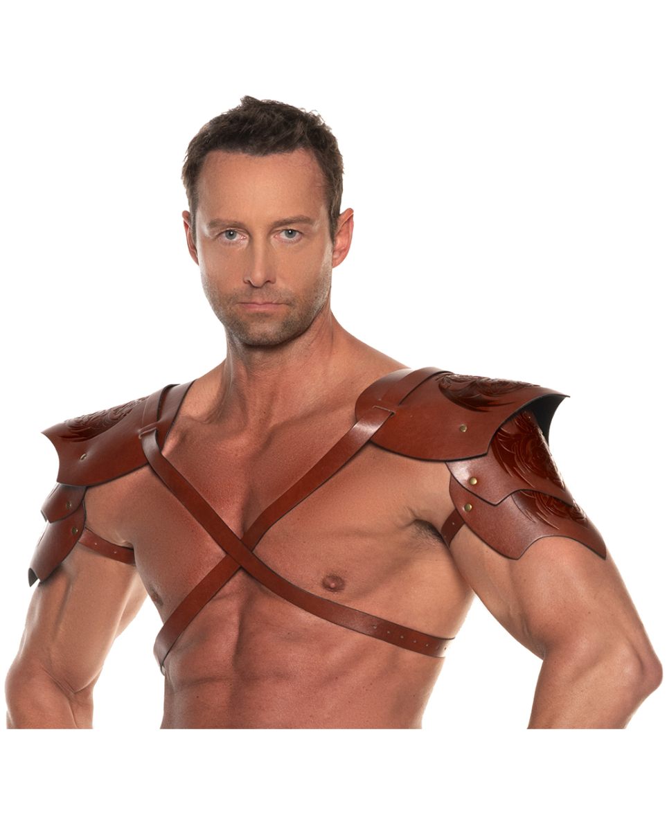 Drachen Krieger Schulterpanzer Set Braun