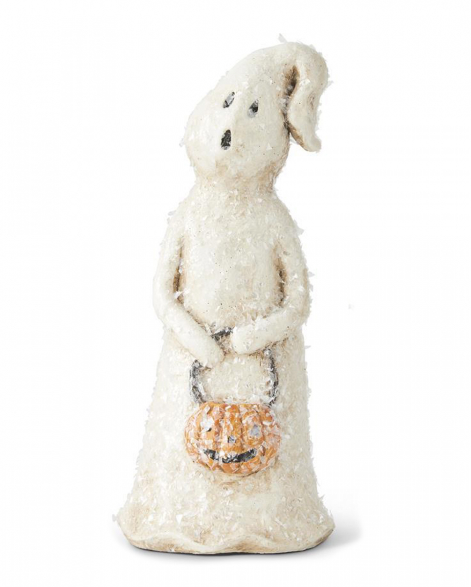 Geist mit Jack O'Lantern & Glitter Flocken 20cm