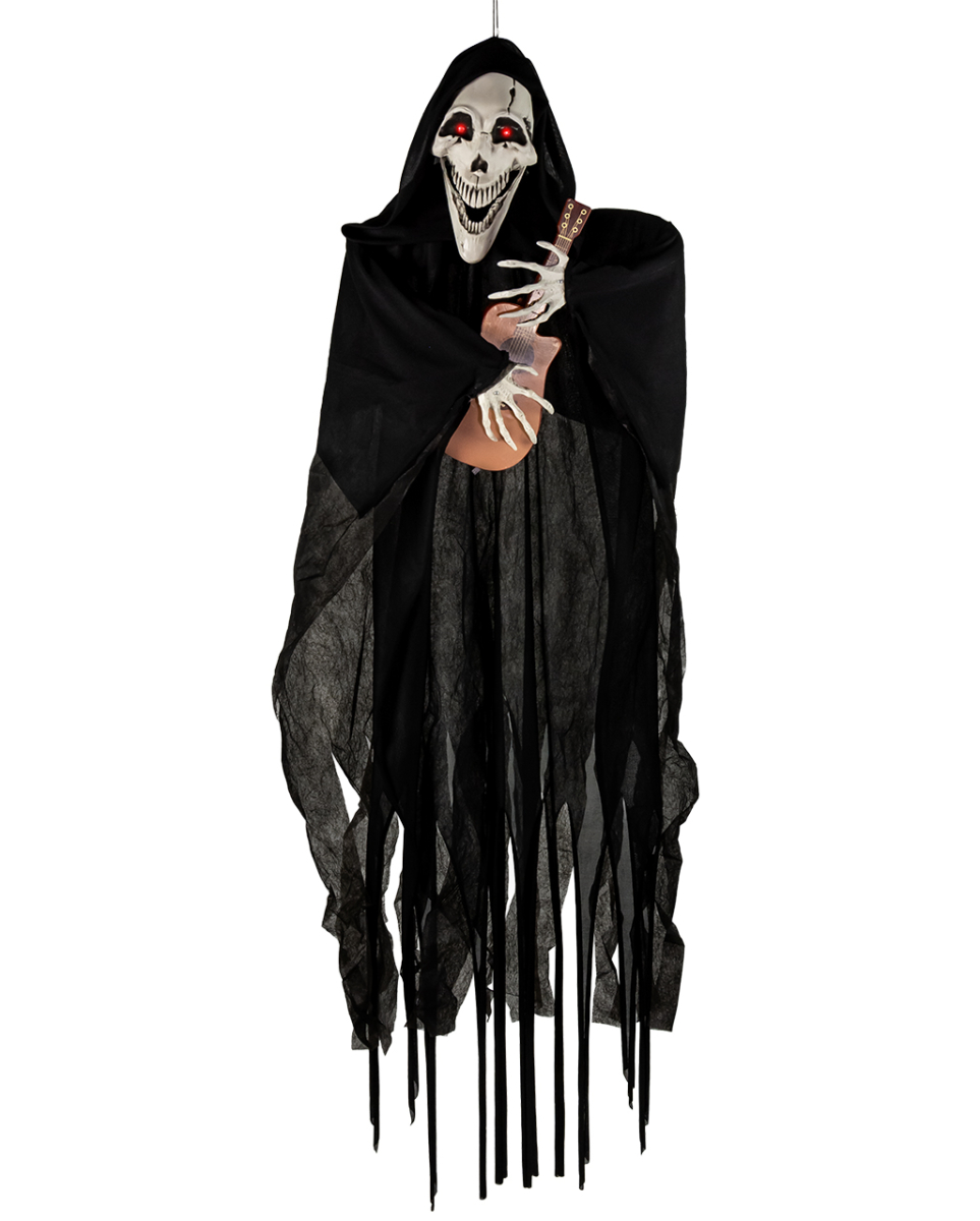 Gitarre spielender Skelett Reaper Animatronic 120cm