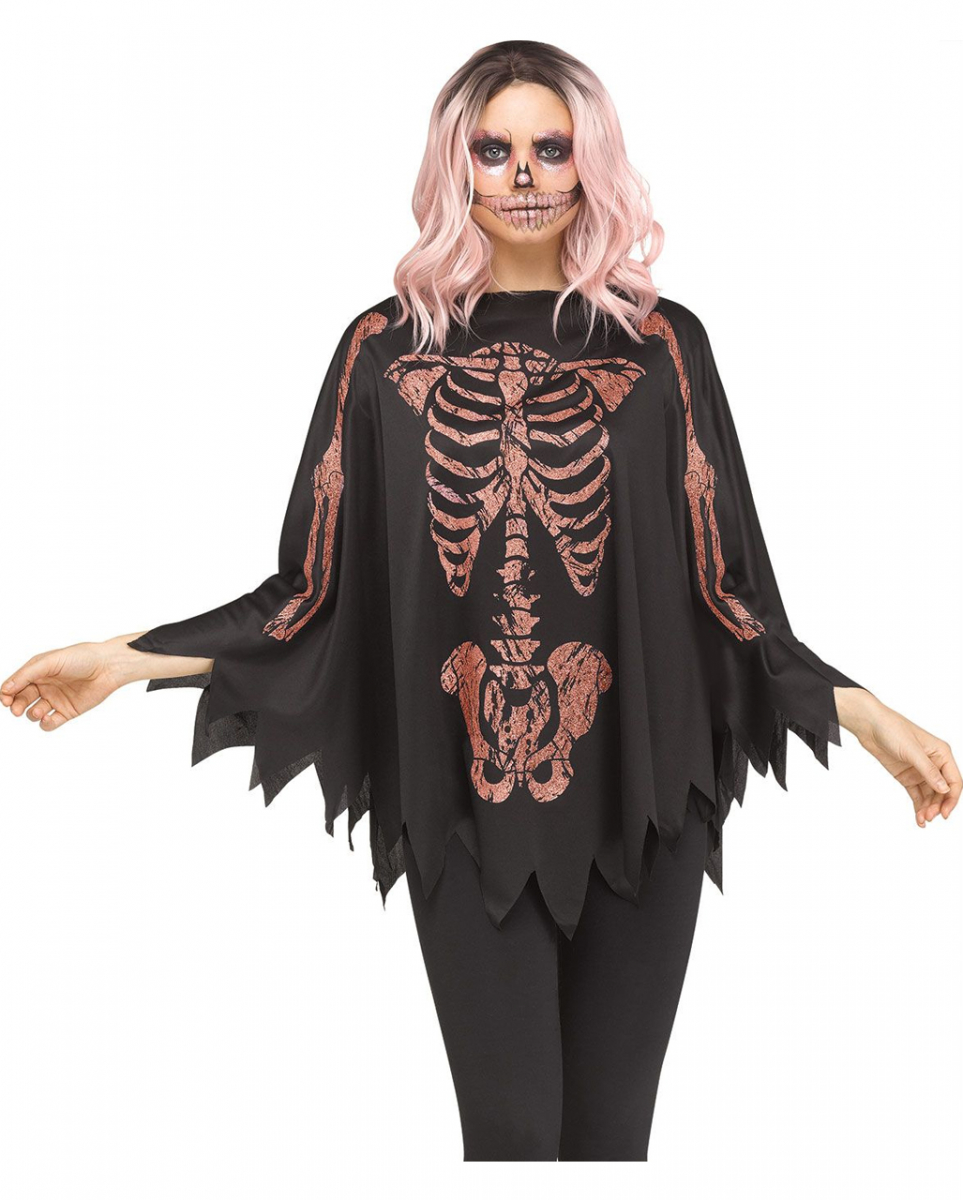 Glitter Skelett Poncho Rosé Gold