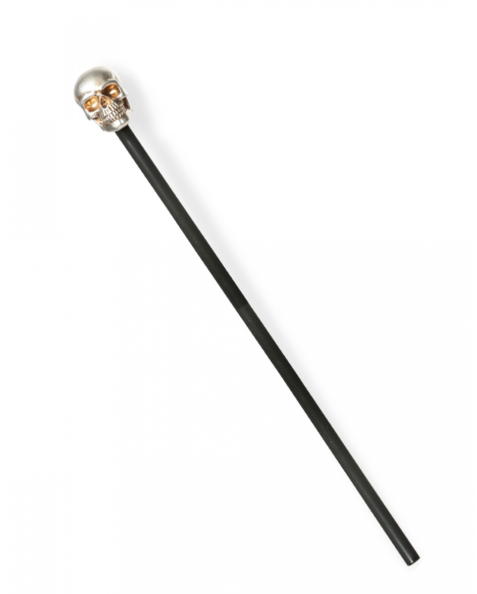 Gothic Gehstock mit Metallic Totenschädel