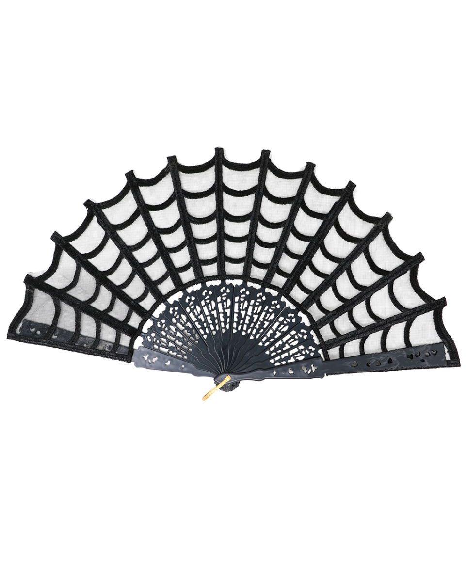 Gothic Handfächer - Spinnweben Design