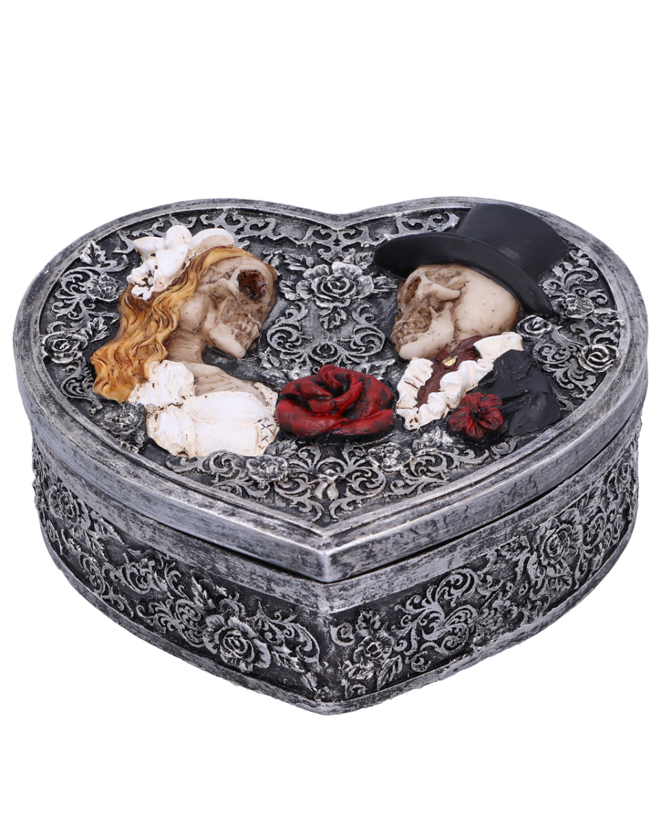 Gothic Schatulle mit Skelett Brautpaar 13,5cm
