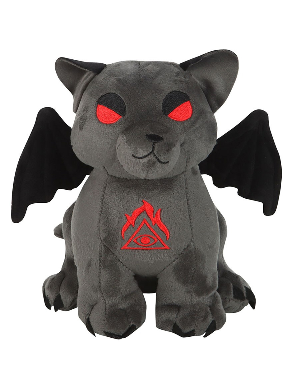 Niedliche Gothic Vampirkatze aus Plüsch 20cm