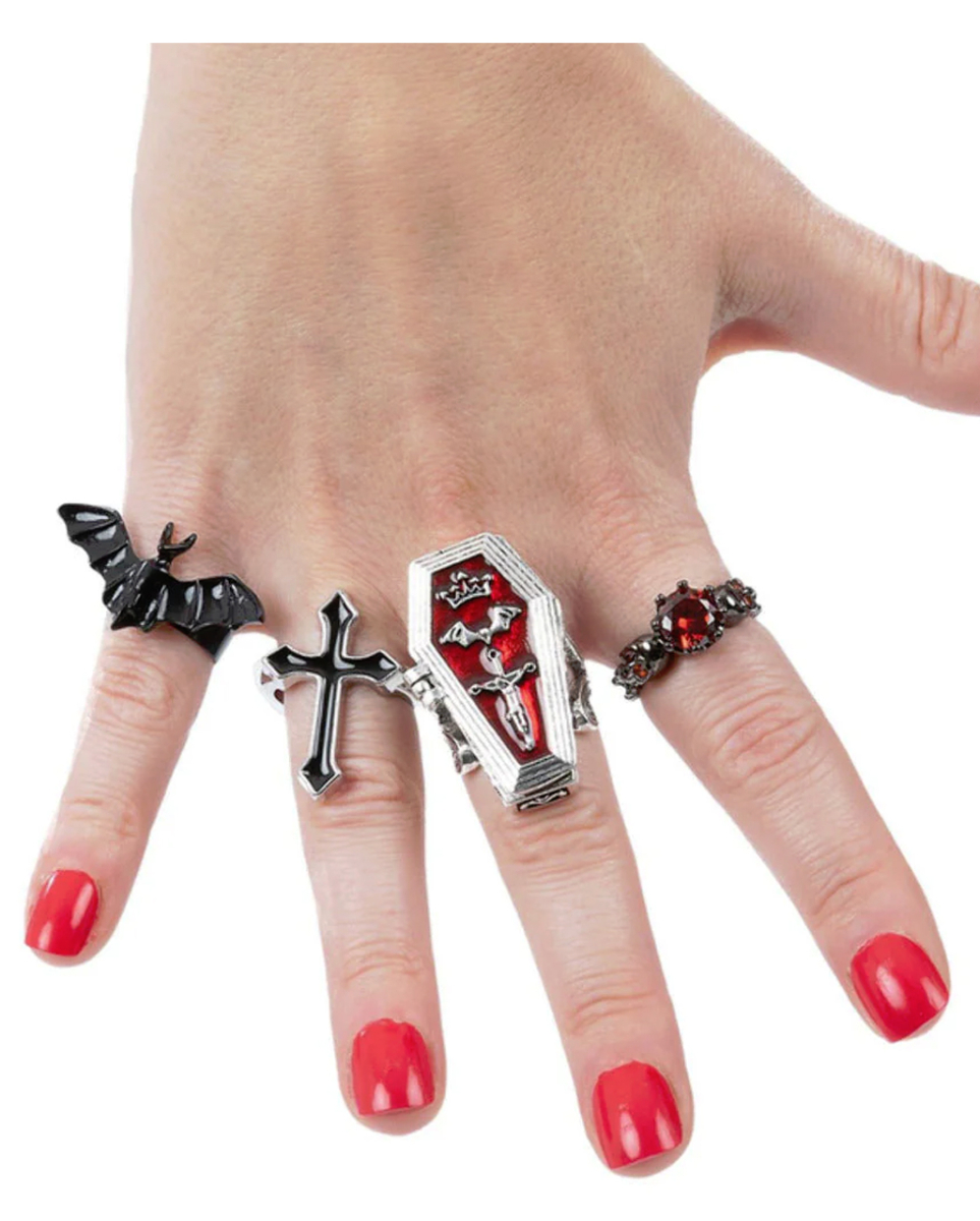 Gothic Vampir Ringe 4 St.