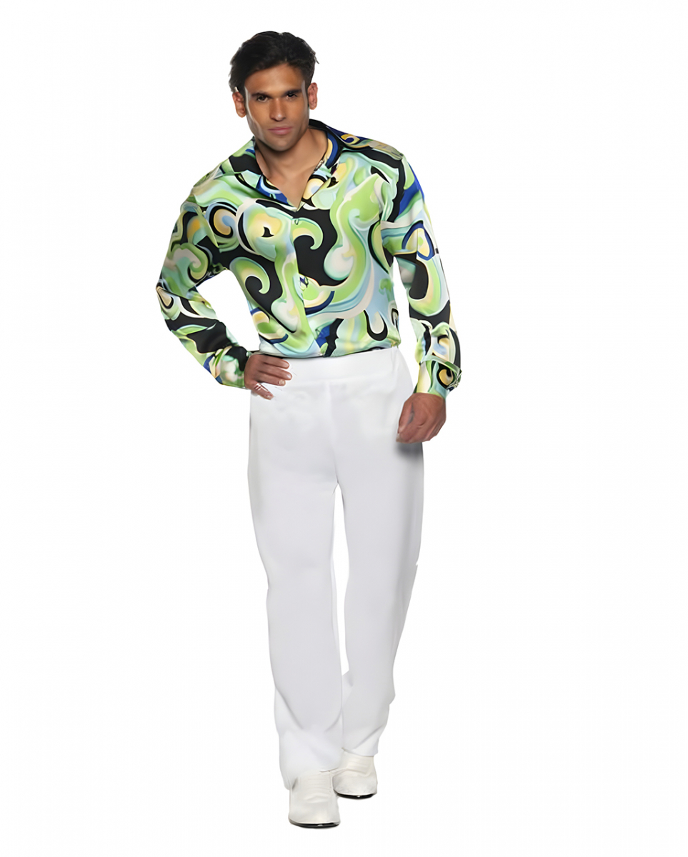 Groovy 60er Jahre Hemd Grün One Size