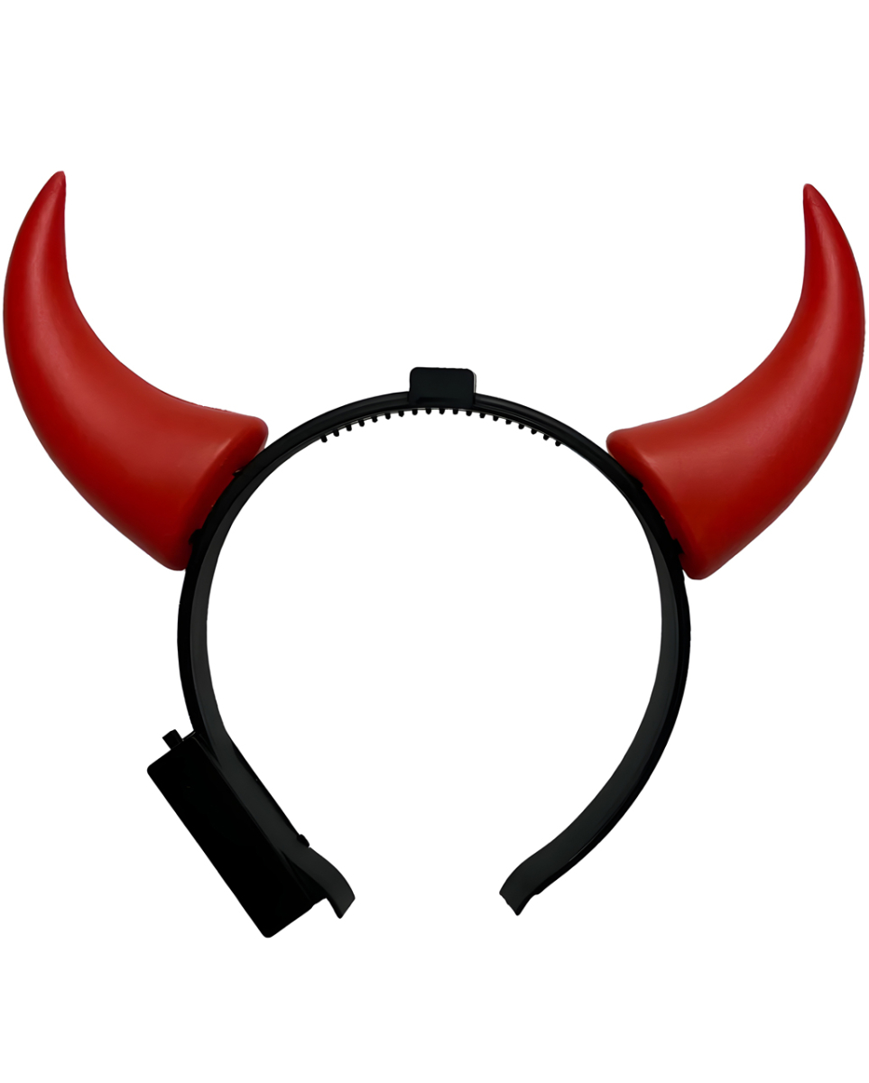 Haarreif mit rot leuchtenden Teufelshörnern