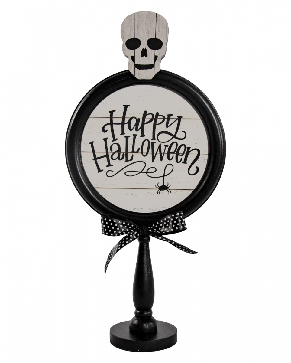 Happy Halloween Tischaufsteller mit Totenkopf 36cm