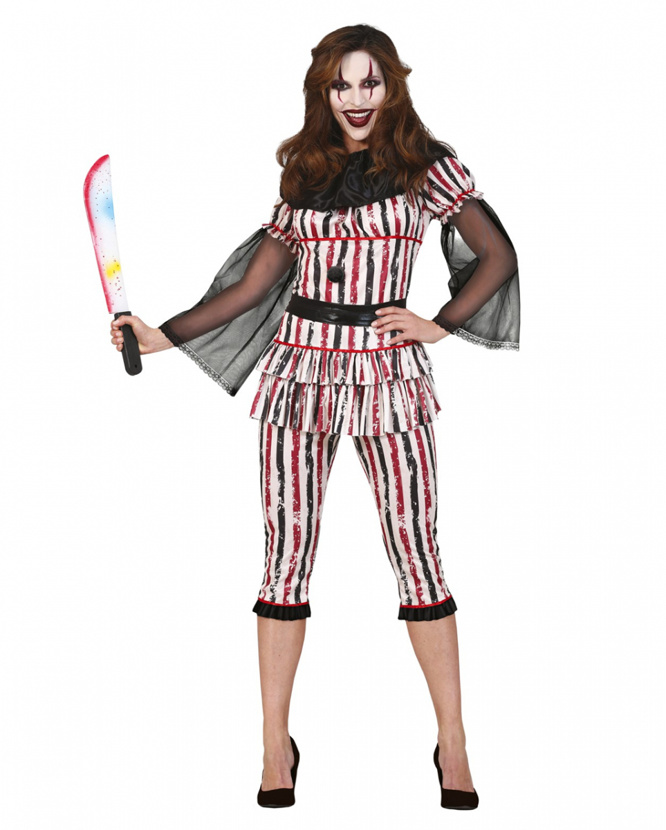 Horror Clown Damenkostüm mit Hose L / 42-44