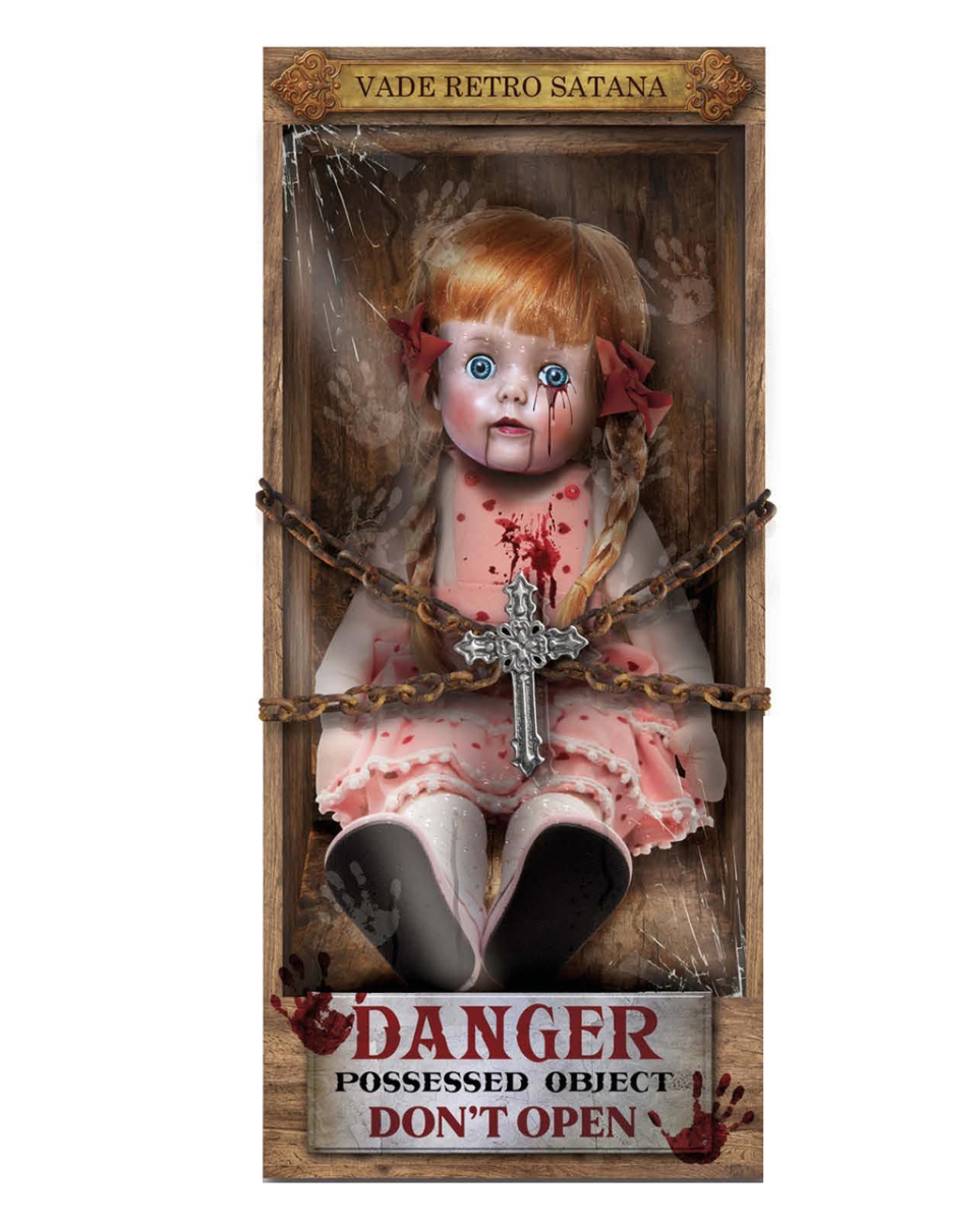 Horror Puppe mit Blutspuren Wandsticker