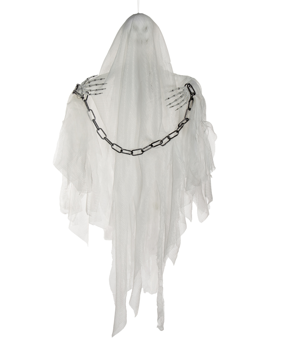 In Ketten gelegter Schlossgeist mit Bewegung, Licht & Sound 85cm