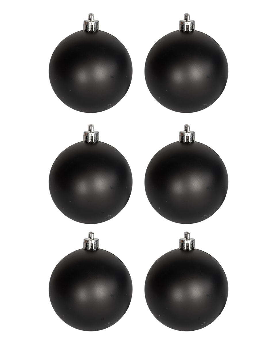 Matt Schwarze Weihnachtskugeln Ø 6cm - 6 Stück