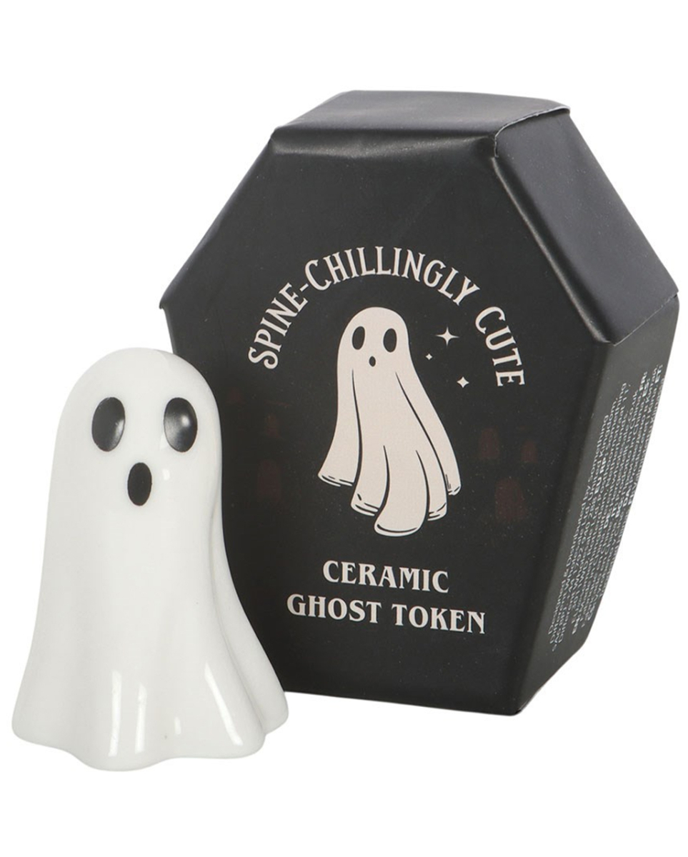 Mini-Keramik Geist im Sarg 6cm