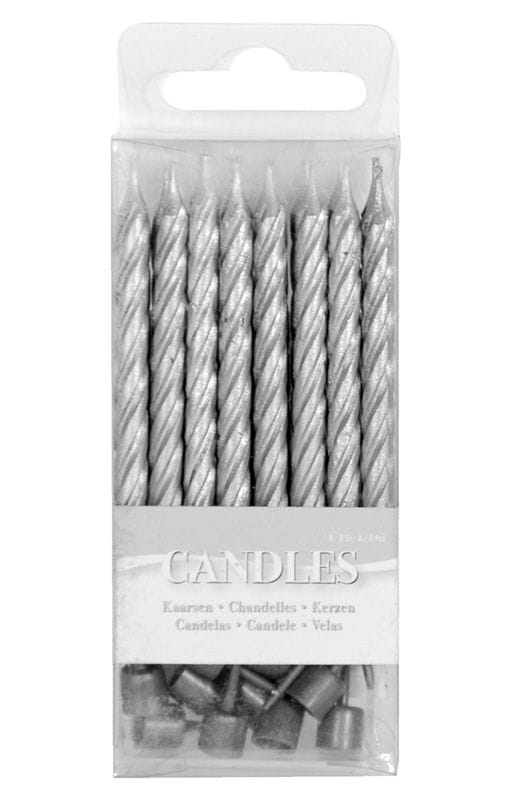 Mini Kerzen silber 16 St.