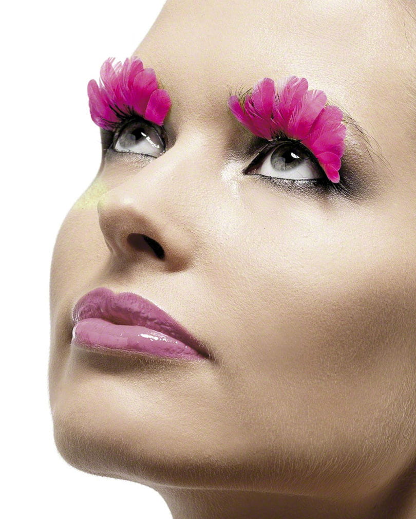 Feder Wimpern pink