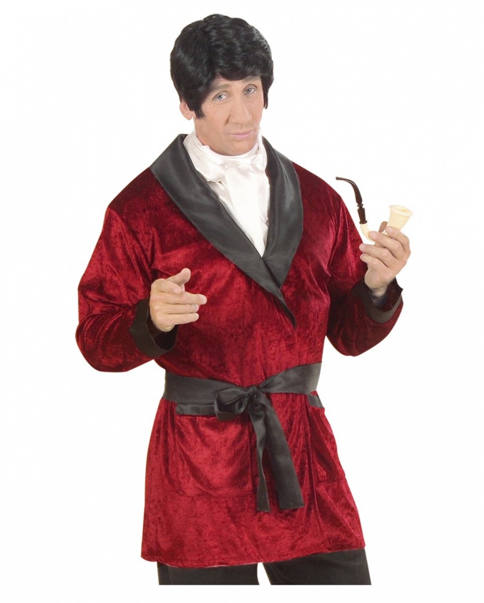 Rotes Playboy Jacket mit Gürtel & Schal M-50