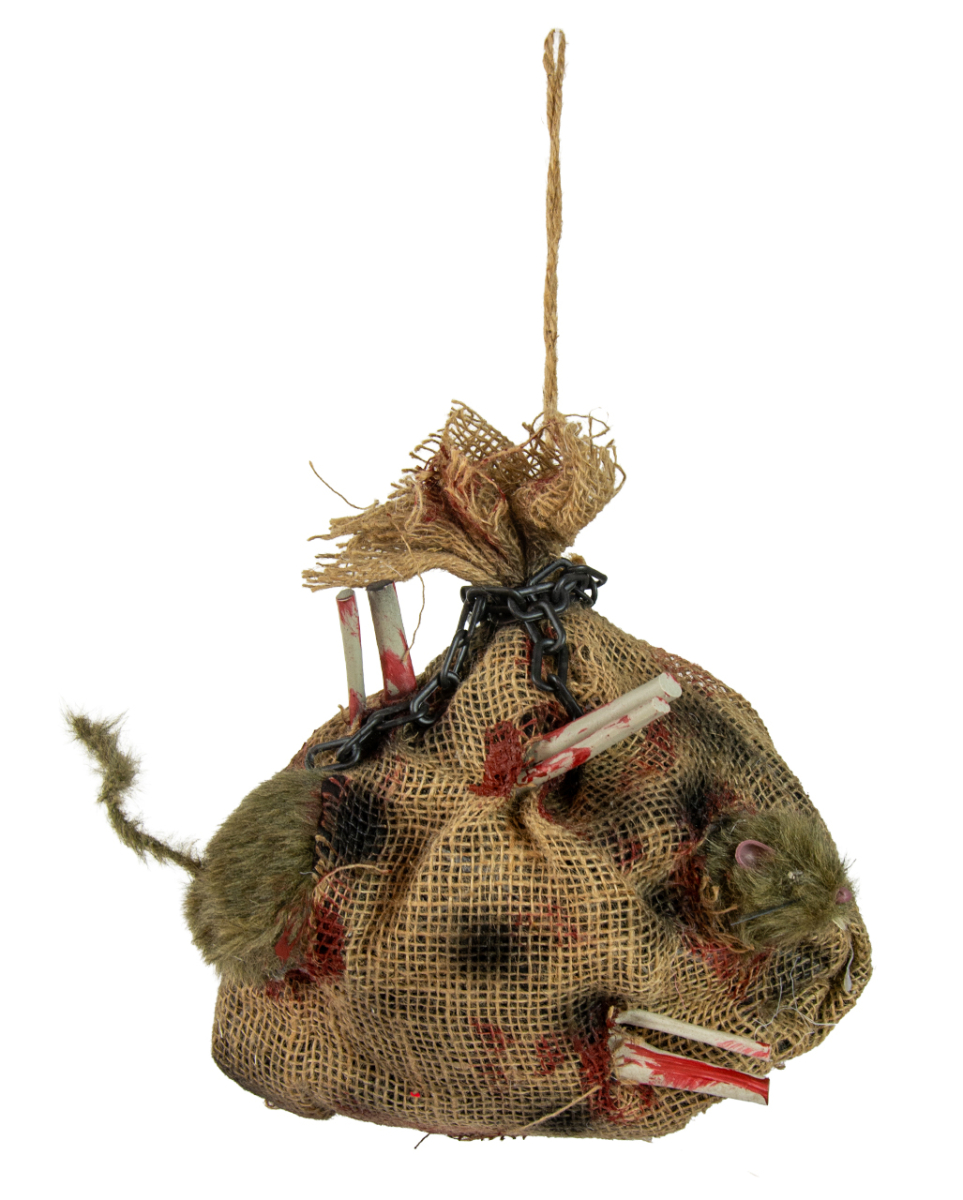 Sack mit Ratten incl. Sound, Licht & Schüttel Effekt 31cm