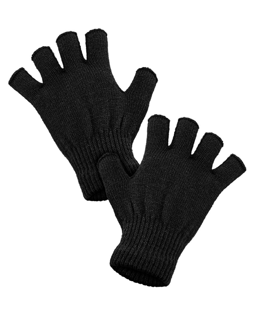 Schwarze Fingerlose 80er Jahre Handschuhe