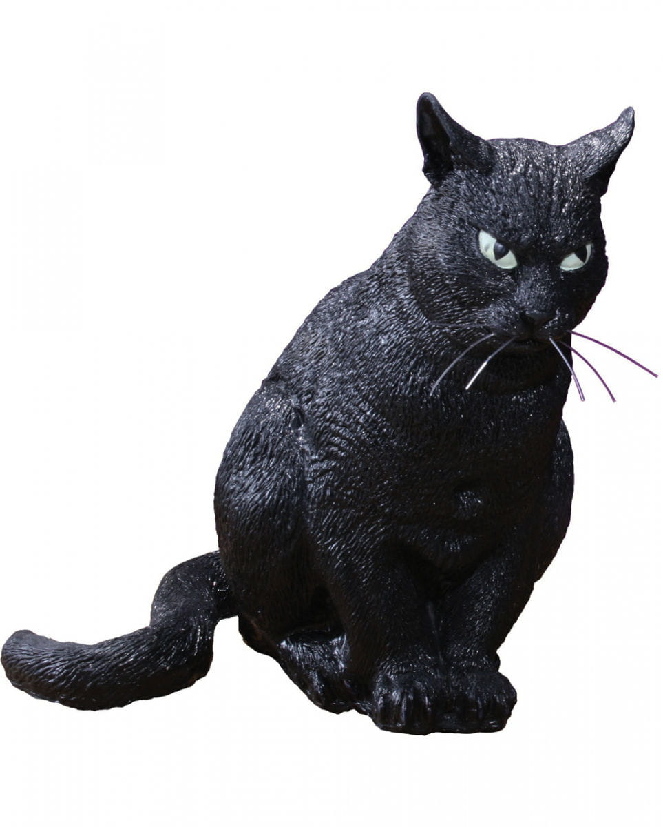 Schwarze Katze Halloween Deko 33cm