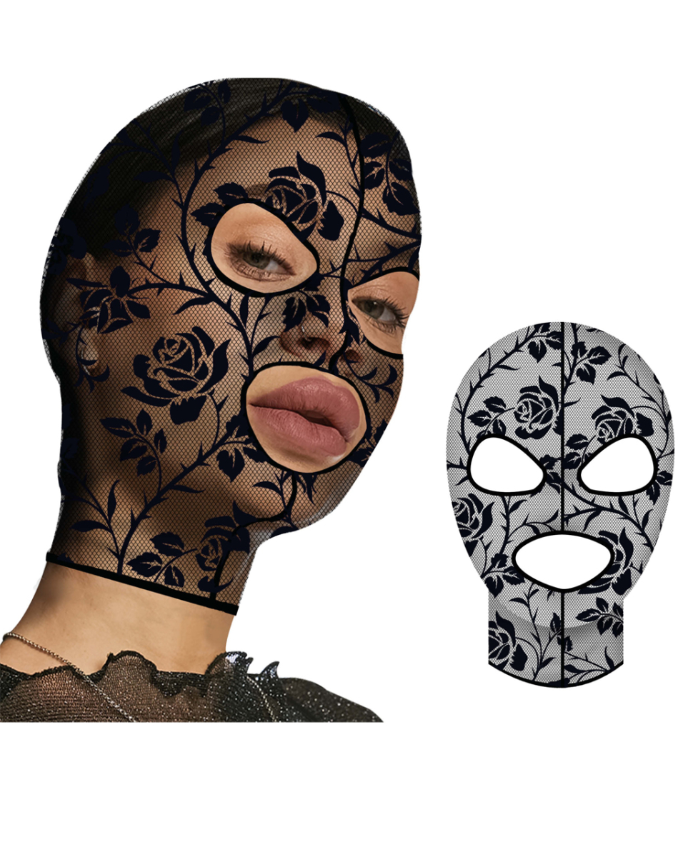 Schwarze Rosen Spitzenhaube