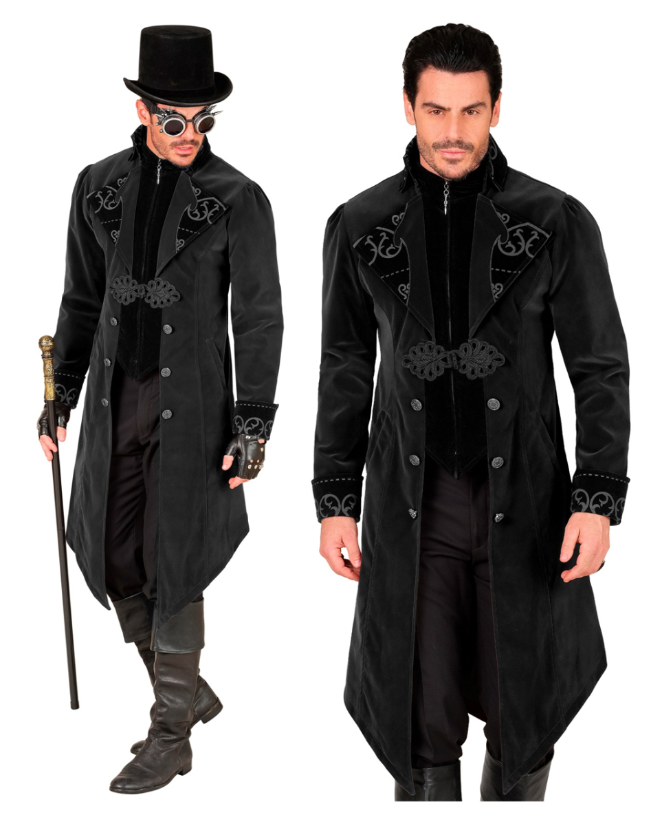 Schwarzer Gothic Mantel als Kostüm XL