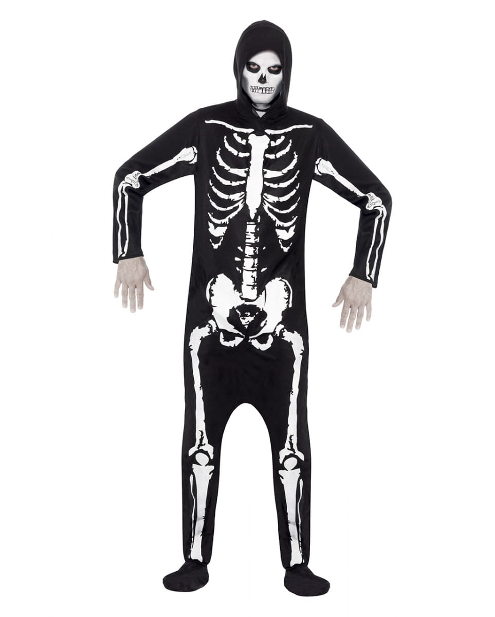 Skeleton Kostüm mit Kapuze S