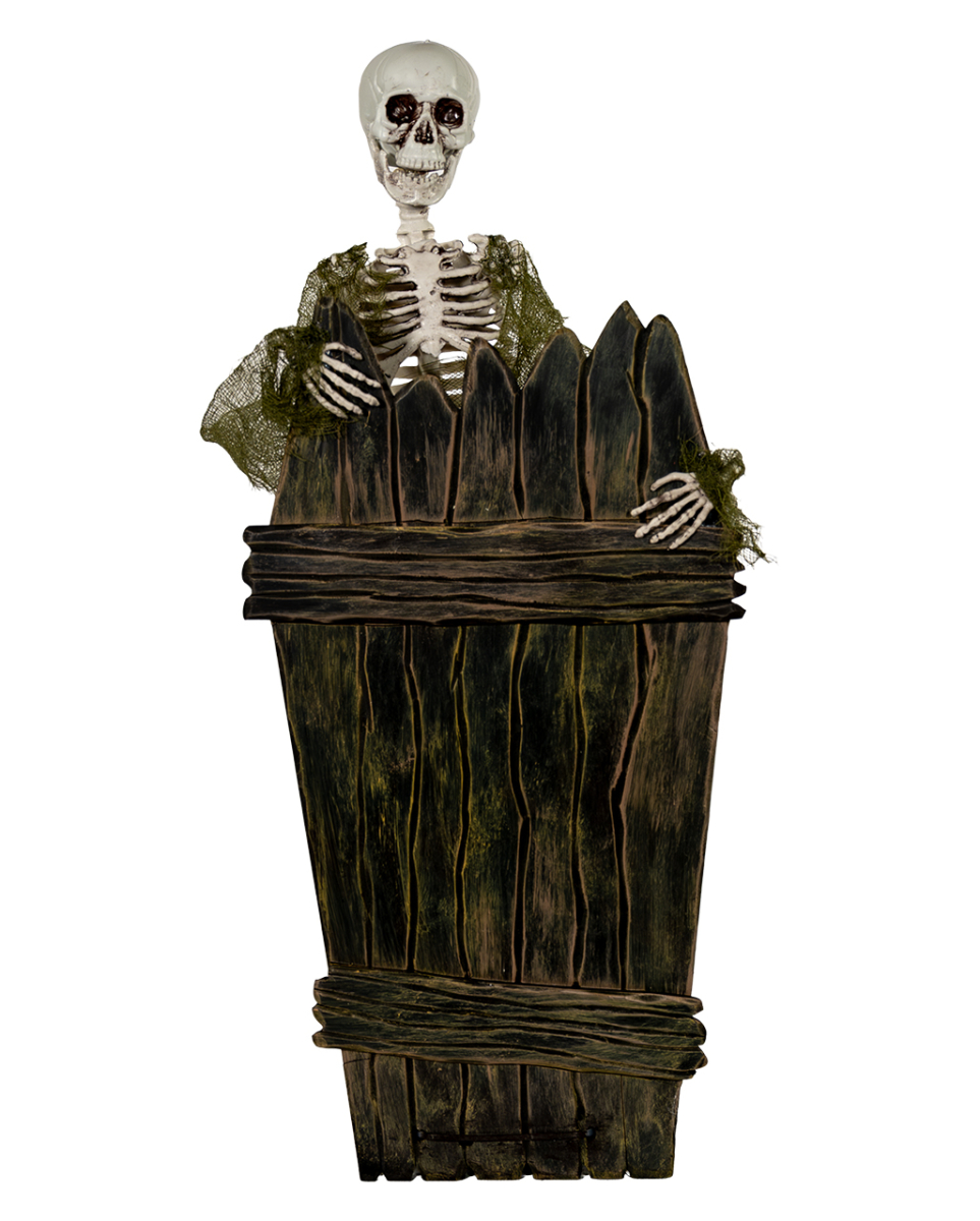Skelett am Sargdeckel Halloween Animatronic 40cm