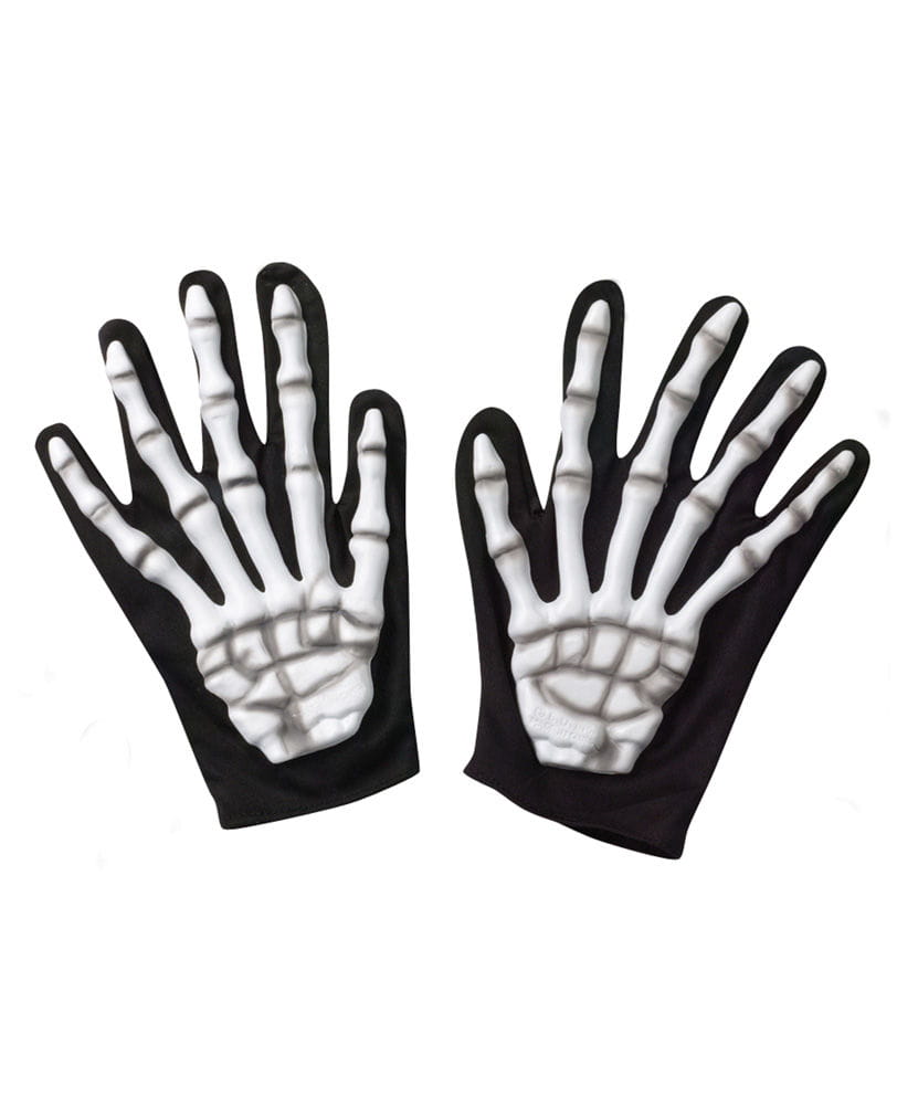 Skelett Handschuhe mit Knochenapplikation