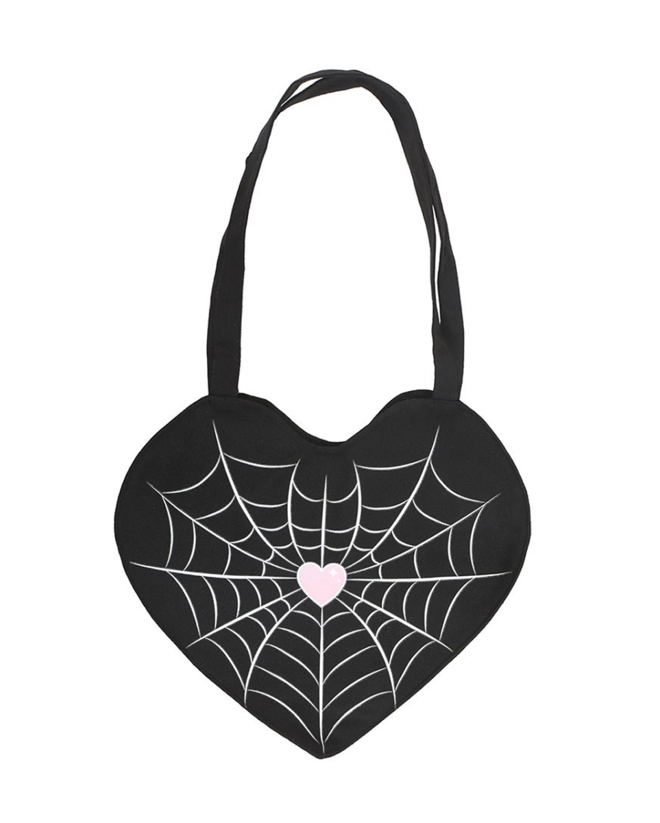 Spiderweb Heart Tragetasche in Herzform