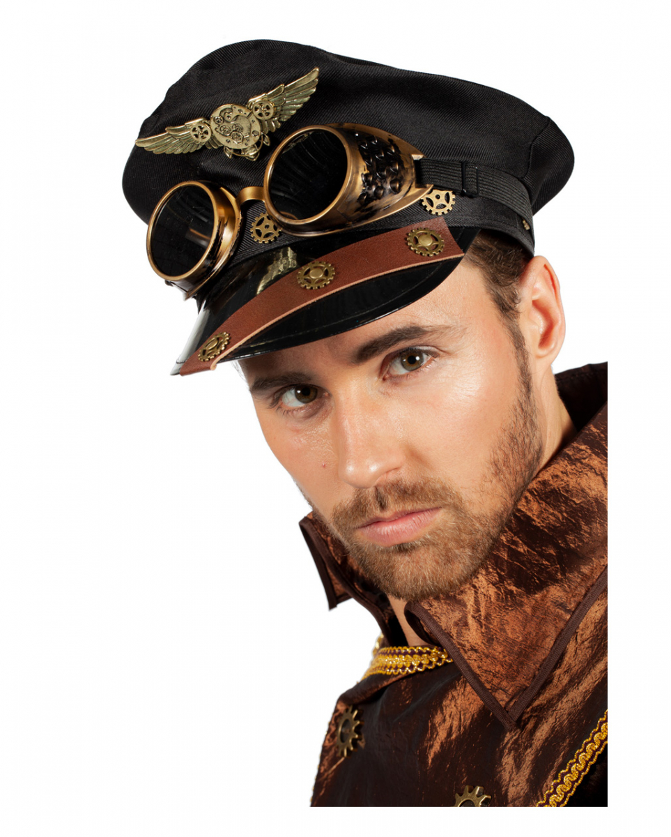 Steampunk Schirmmütze mit Brille