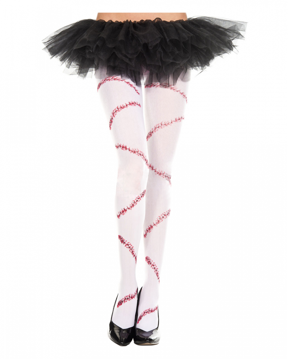 Strumpfhose mit blutiger Naht