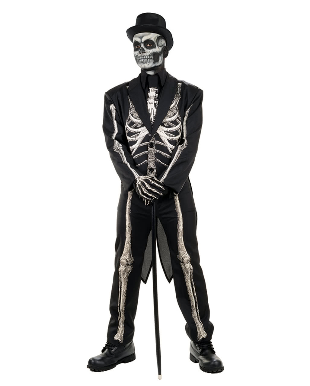 Skelett Anzug mit Frack  Halloween Kostüm kaufen Standard