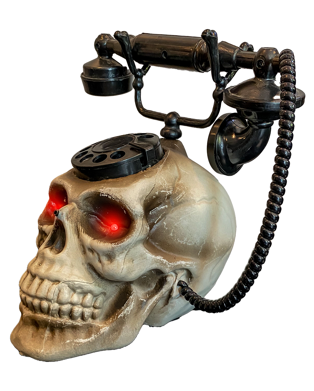 Spooky Totenschädel Telefon mit LED für Halloween