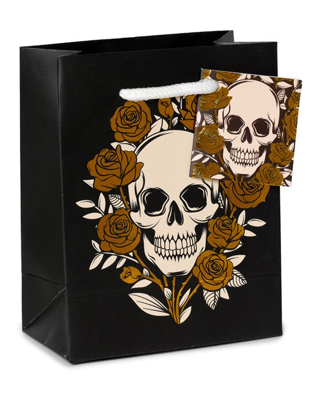 Skulls & Roses Geschenktasche 14x11cm für Gothic Geschenke