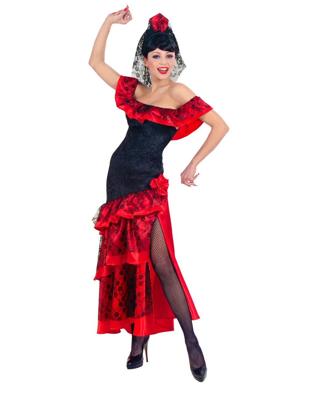 Spanische Tänzerin Kostüm  Flamenco Kostüm für Fasching M