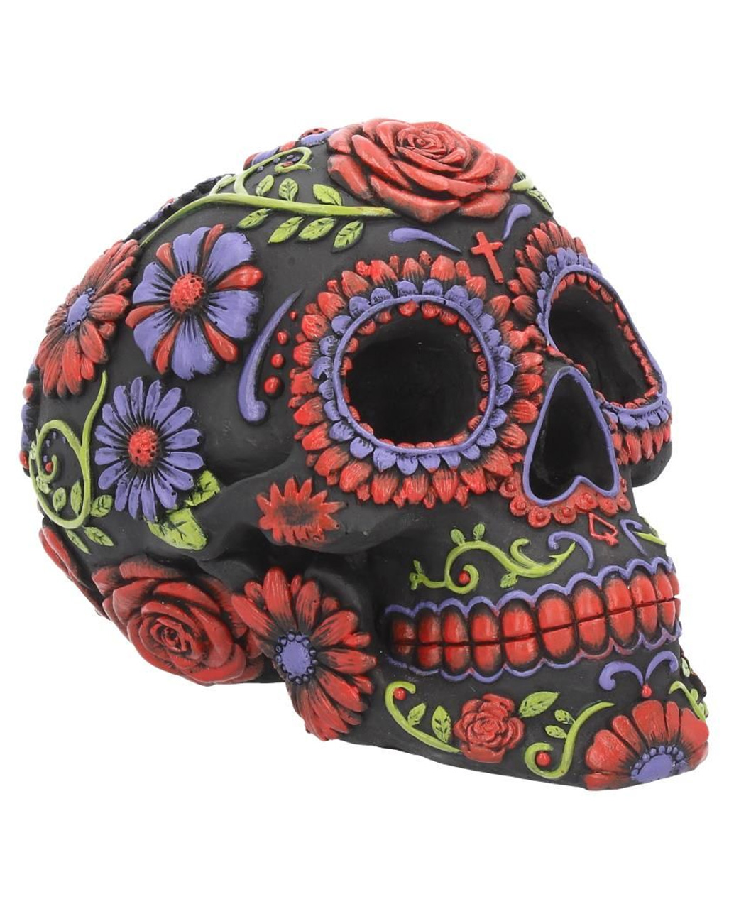 Sugar Skull mit Blüten Ornament kaufen