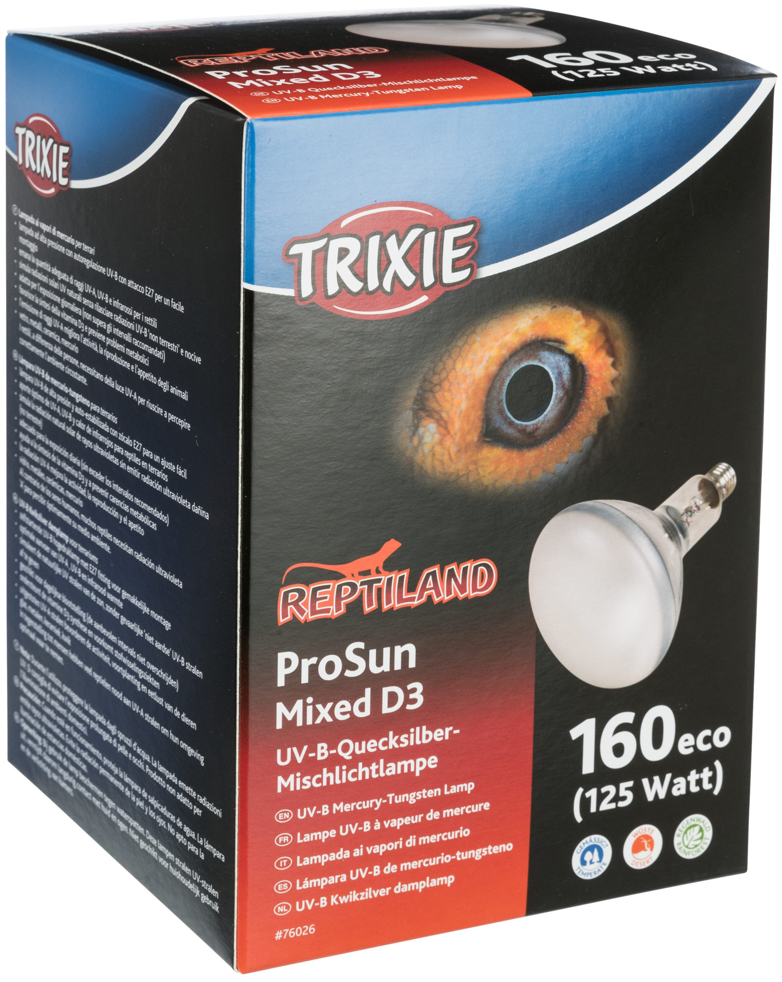 TRIXIE ProSun Mixed D3 TRIXIE ProSun Mixed D3, UV-B Lampe, selbststartend, ø 115 × 285 mm, 125 W