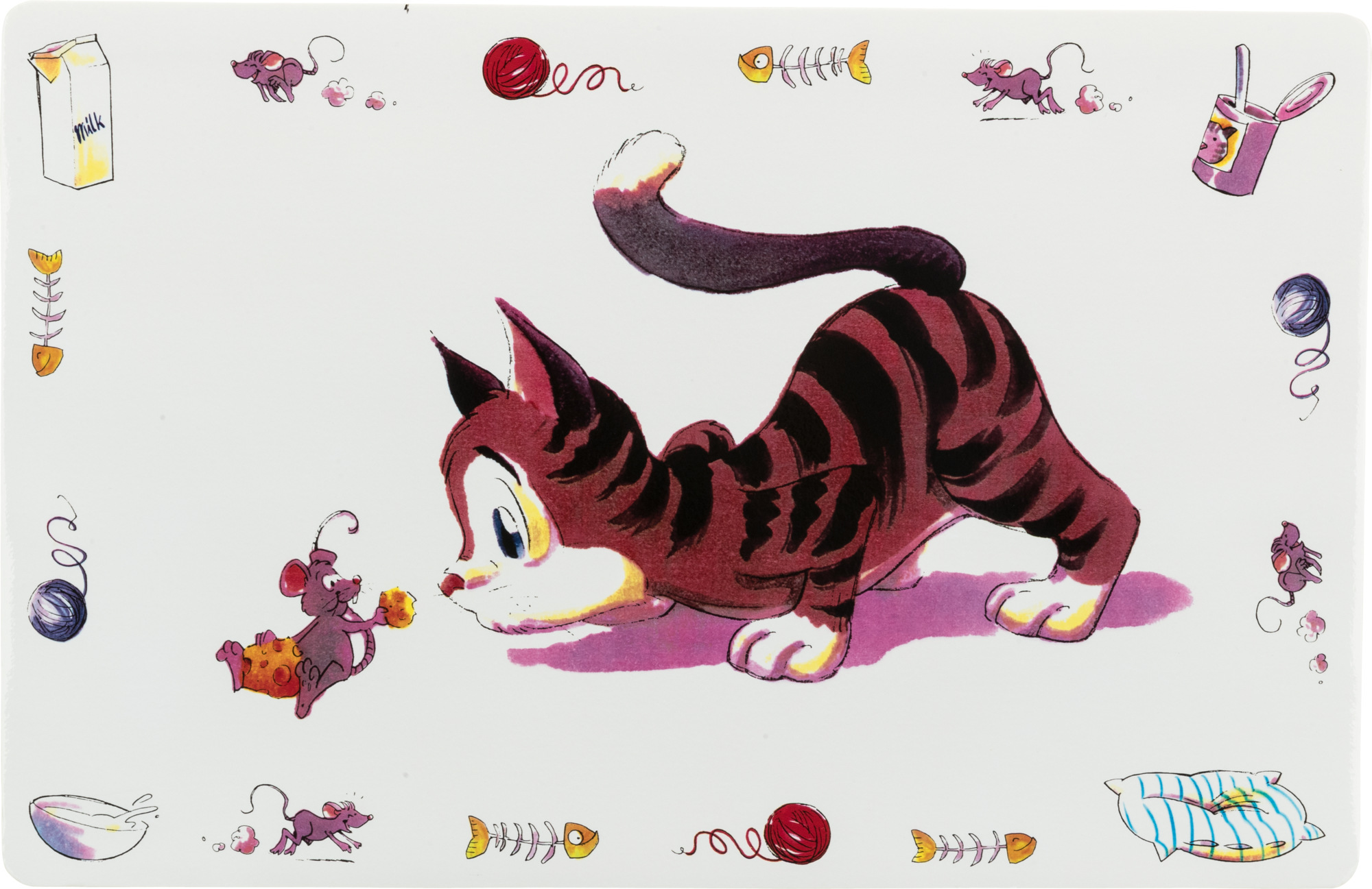TRIXIE Napfunterlage Comic-Katze, 44 × 28 cm