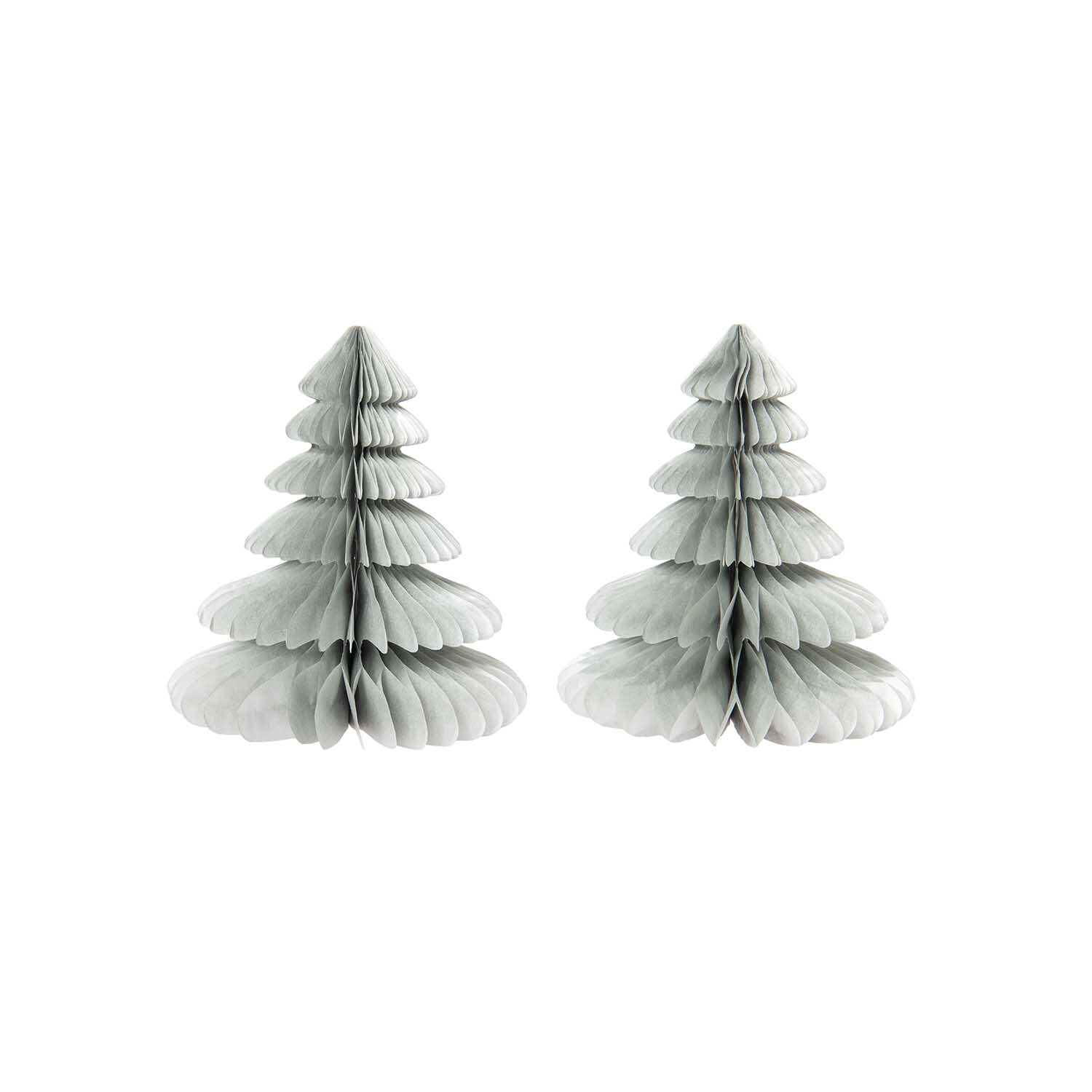Rico Design Wabenpapier Tannenbäume 20cm 2 Stück Silber