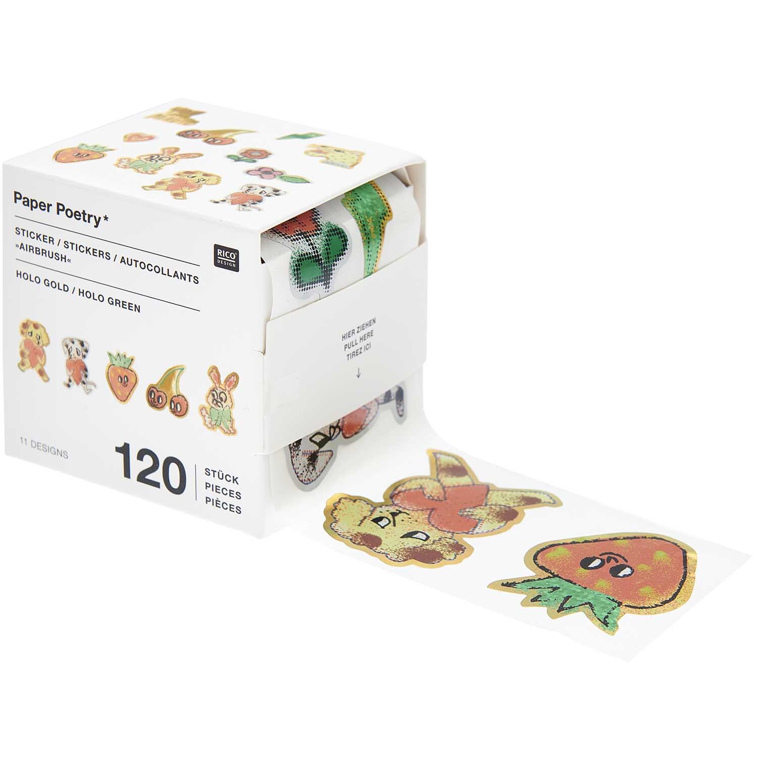 Rico Design Paper Poetry Sticker Airbrush Ø 5cm 120 Stück auf der Rolle